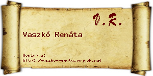 Vaszkó Renáta névjegykártya